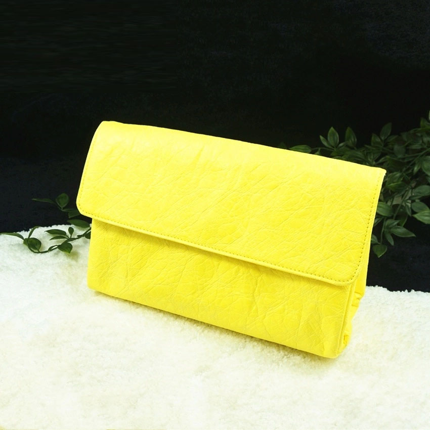 Sac à main de sac cosmétique de grande capacité jaune d'unité centrale