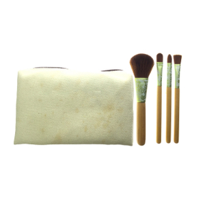Mini pinceau de maquillage en bois naturel avec sac cosmétique