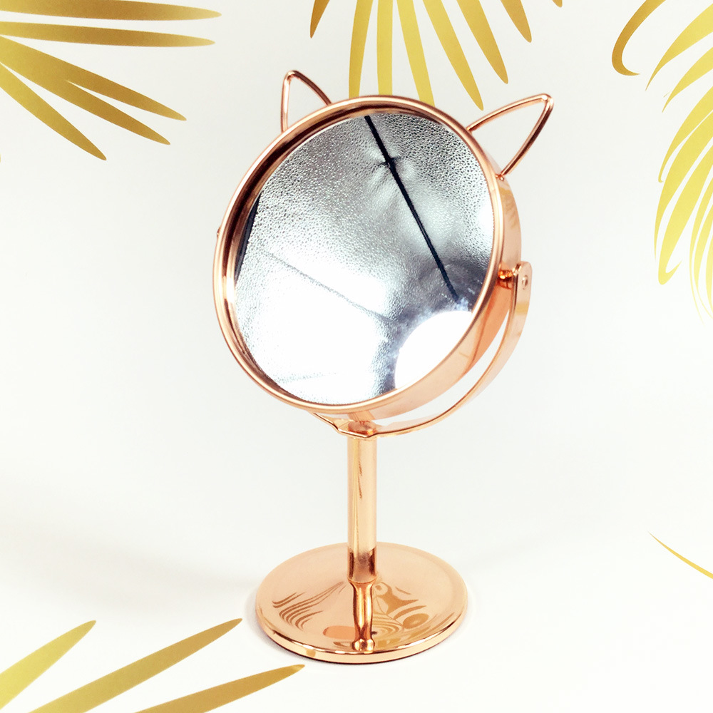 Nouveau miroir de table debout Mini miroir double face en métal