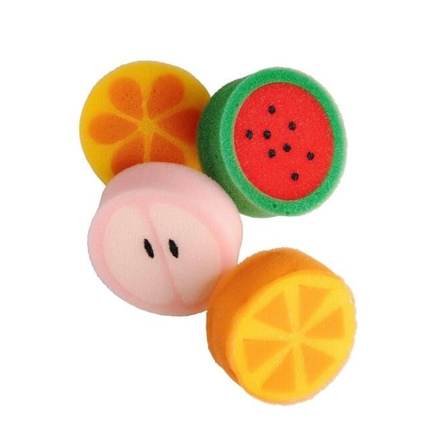 Éponge de bain en forme de fruits