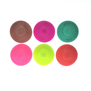 Tapis de nettoyage brosse de maquillage en silicone rond avec ventouse