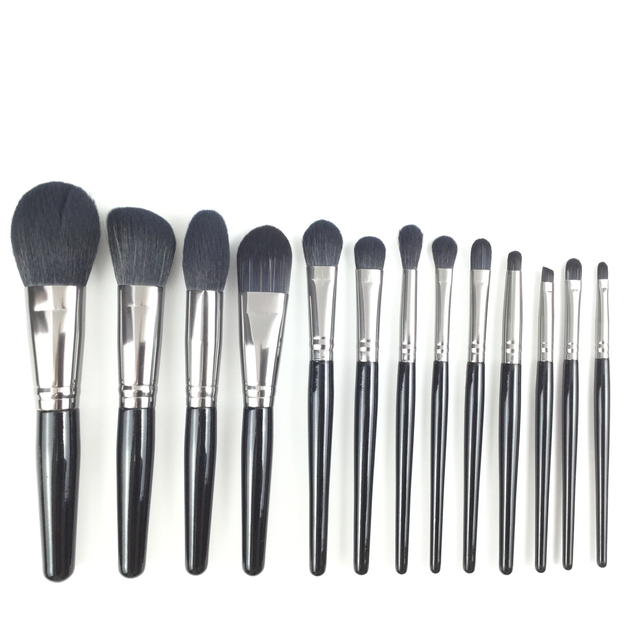 13 PCS Set de pinceau de maquillage portable court (visage et œil)
