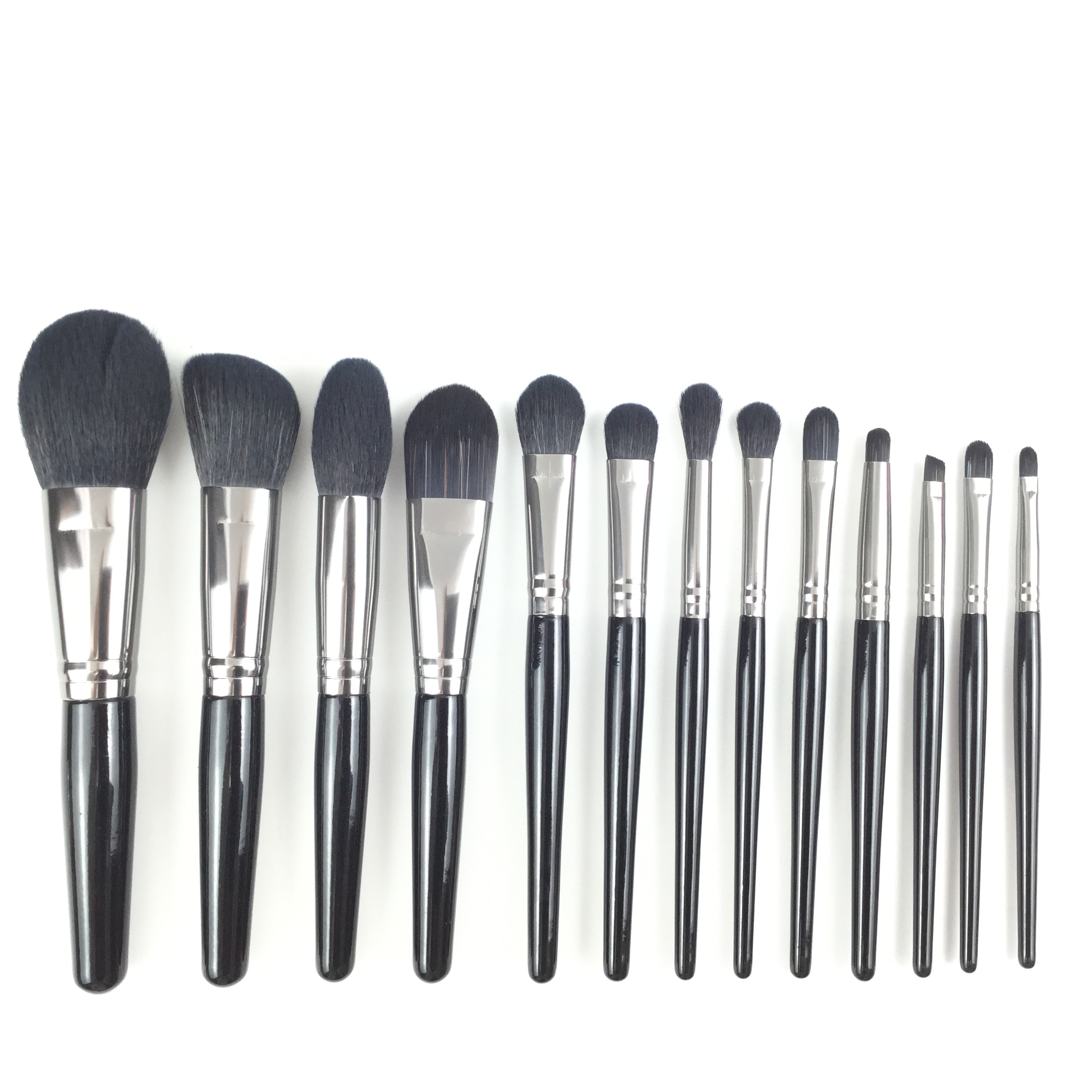 Ensemble de 13 pinceaux de maquillage portables courts (visage et yeux) 