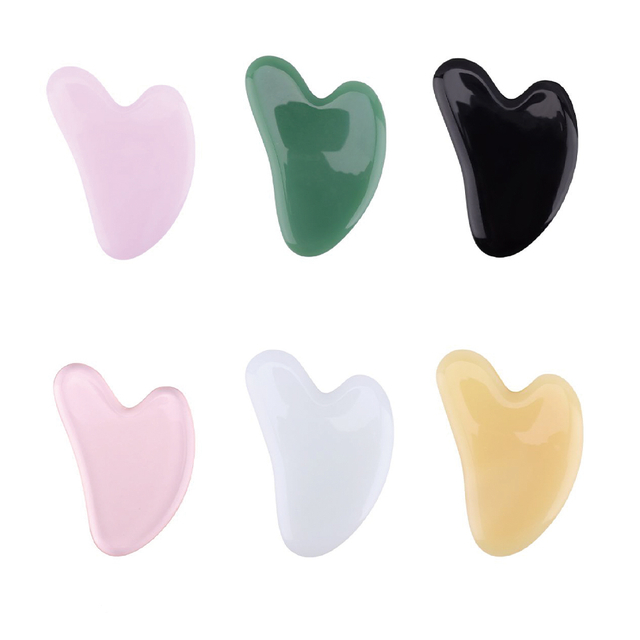 Outils de massage de grattage du visage de nouvelle forme de Gua Sha naturel