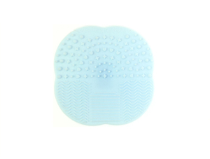 Tapis de lavage de brosse de nettoyage de maquillage en silicone portable bleu