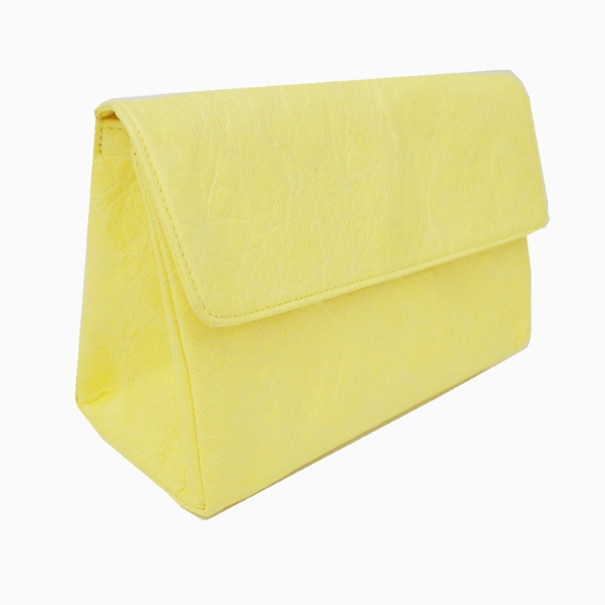 Sac à main de sac cosmétique de grande capacité jaune d'unité centrale