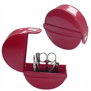 Jeu de manucure rond rouge